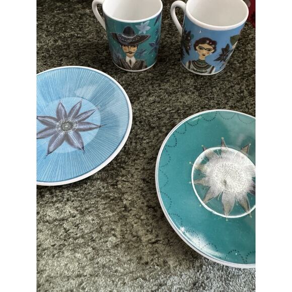 6 for $20Fragonard Porcelain Espresso-Visages Du Monde-Frida & Mariachi - Picture 3 of 5